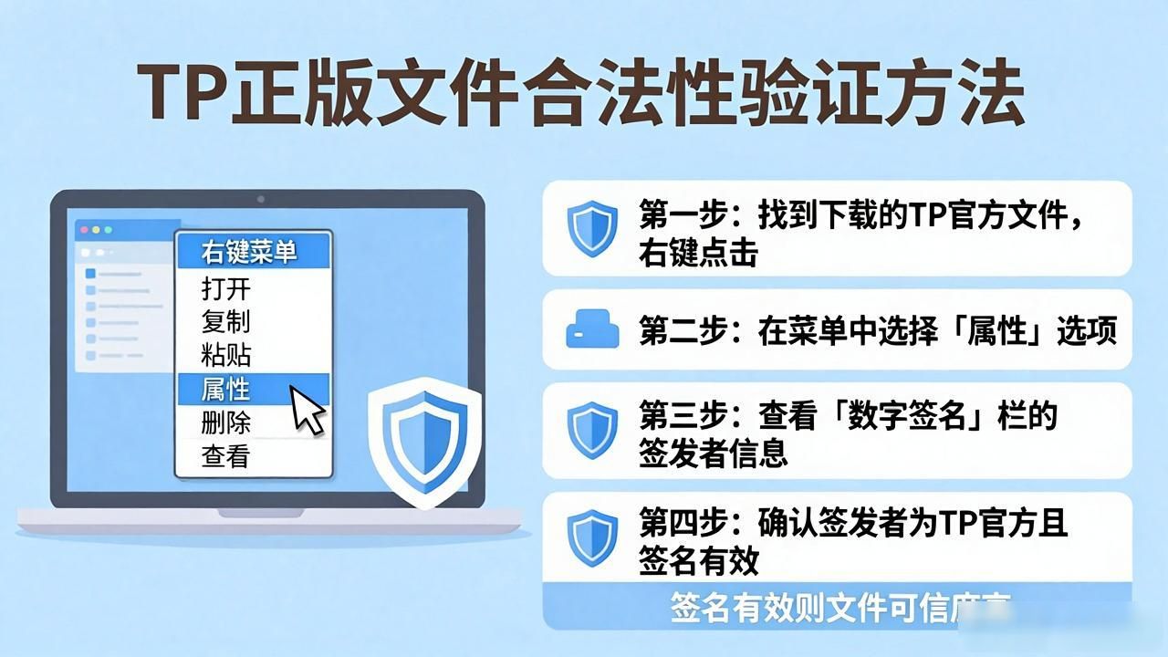 检查数字签名确认TP官方来源_TP官方正版下载文件合法性检验方法_验证下载文件SHA256哈希值